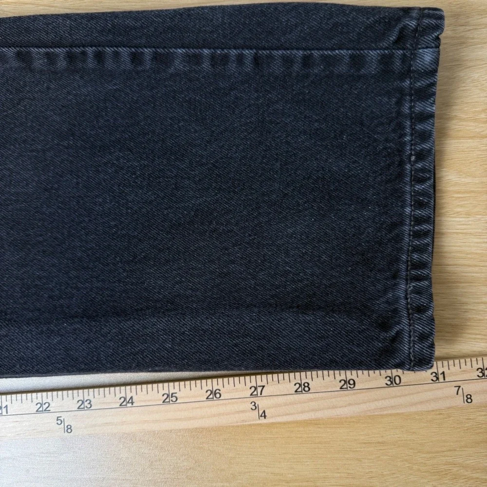 Levi's 505 Mens Regular Fit Black Jeans 38x32 (37x31) Straight Leg Denim Classic